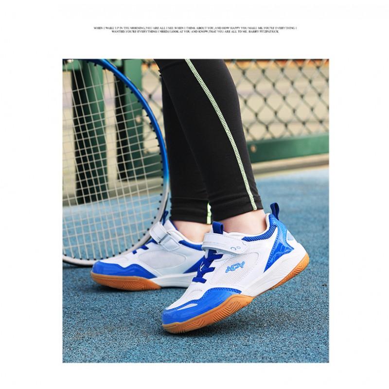 Kids Indoor Sports Shoes Badminton Tennis Pickleball Lightweight Breathable Non-Slip Court With Velcro