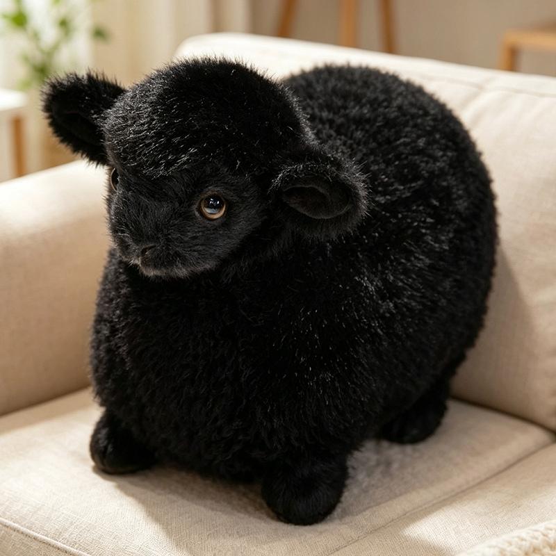 Super flauschiges dickes Schaf Plüschtier 4 Farben rundes fettes Lamm Kuschelkissen Schlafzimmer Sofa Dekor Für Geschenke. 22cm
