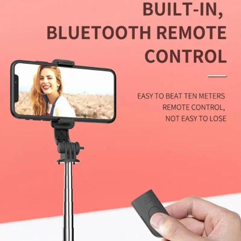 Monopod Remote Shutter Fill Light for iPhone Samsung Xiaomi Phone Holder Mini Tripod Wireless Bluetooth Selfie Stick