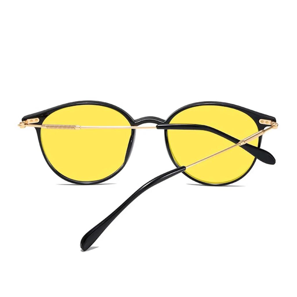 Small Oval Frame Sunglasses for Women Designer Trend Yellow Lenses Sun Glasses Fashion Male Female Night Vision Eyewear