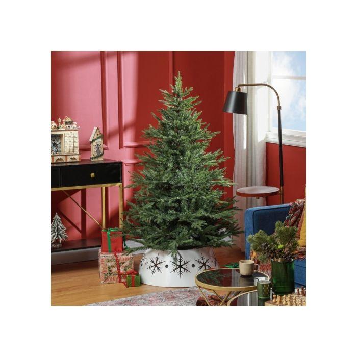 HOMCOM Sapin De Noël 150 Cm, Aspect Réaliste, Montage Rapide, Support Inclus, Plastique Ignifuge