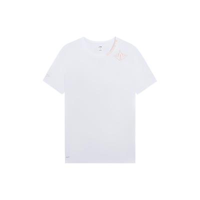 Basketball Serien Logo Print Rundhals T-Shirt Herren Oberteile Weiß ATSS587-2