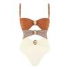 2025 European Gold-Plated Cutout One-Piece Swimsuit for Women - Color Block Design