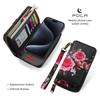 Integrated Phone Case Wallet and Case with Floral Design, Suitable for iPhone15, 15Pro, 15Pro Max, iPhone16, 16Pro, 16Pro Max