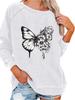 Women's Oversized Pullover Sweatshirt Fashion Butterfly Print Top Ladies Spring/Fall Sweatshirt