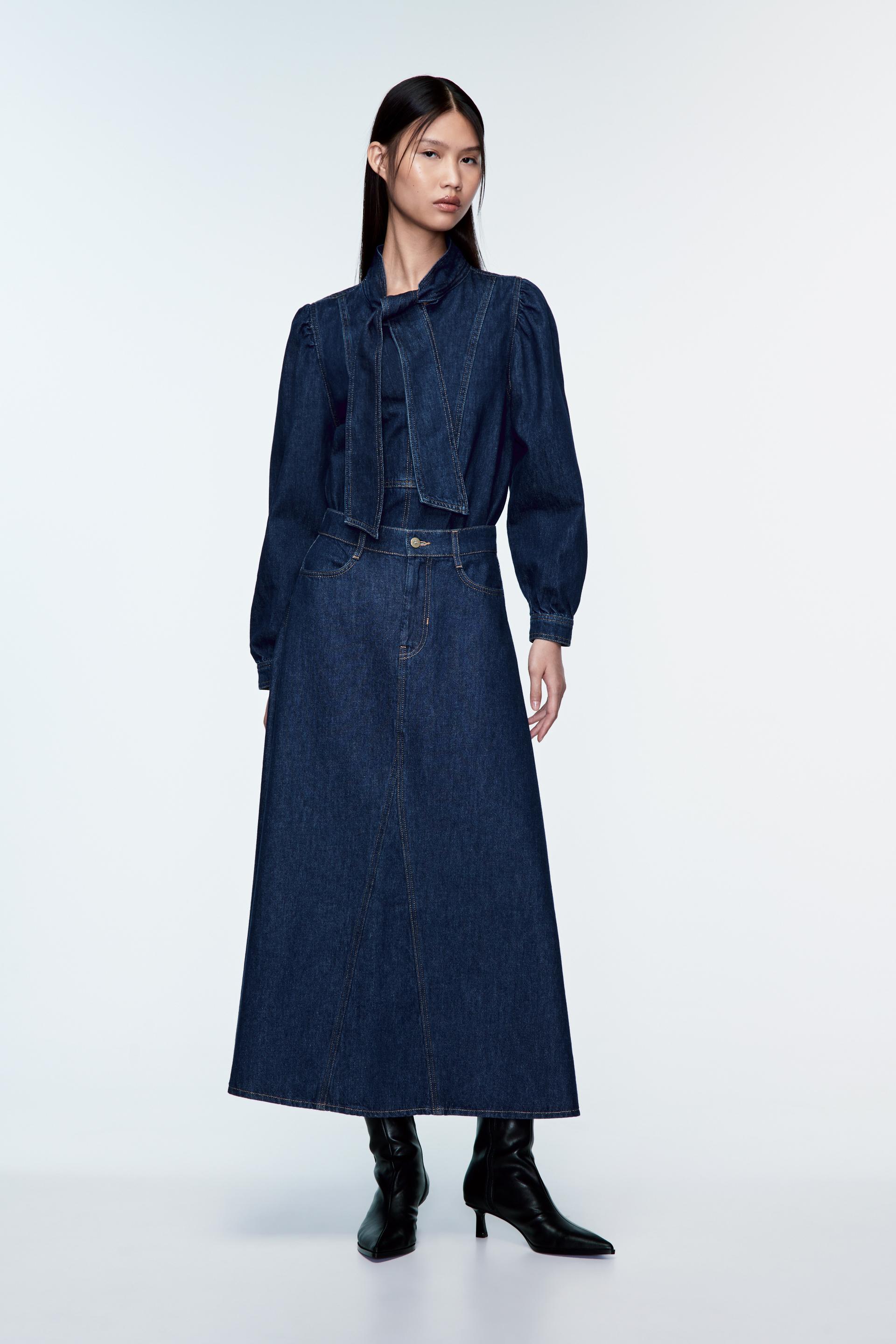 

Z1975 ДЖИНСОВАЯ БЛУЗКА С ГАЛСТУКОМ