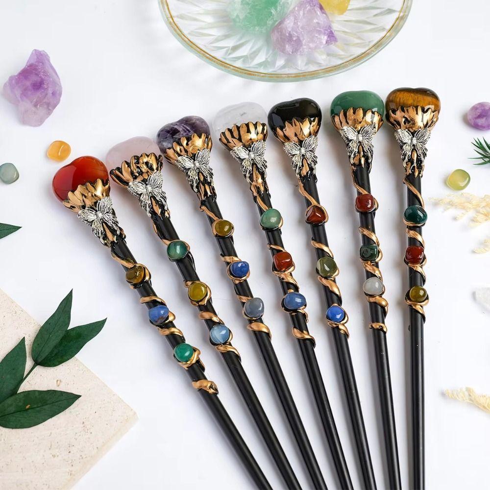DIY Handmade Fairy Stick Halloween Prop Magic Scepter Creative Crystal Magic Wand Holiday Gift