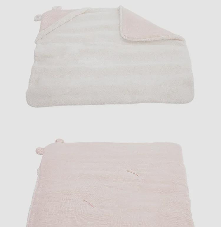 Newborn Baby Thickened Cotton Blanket with Velvet for Autumn & Winter