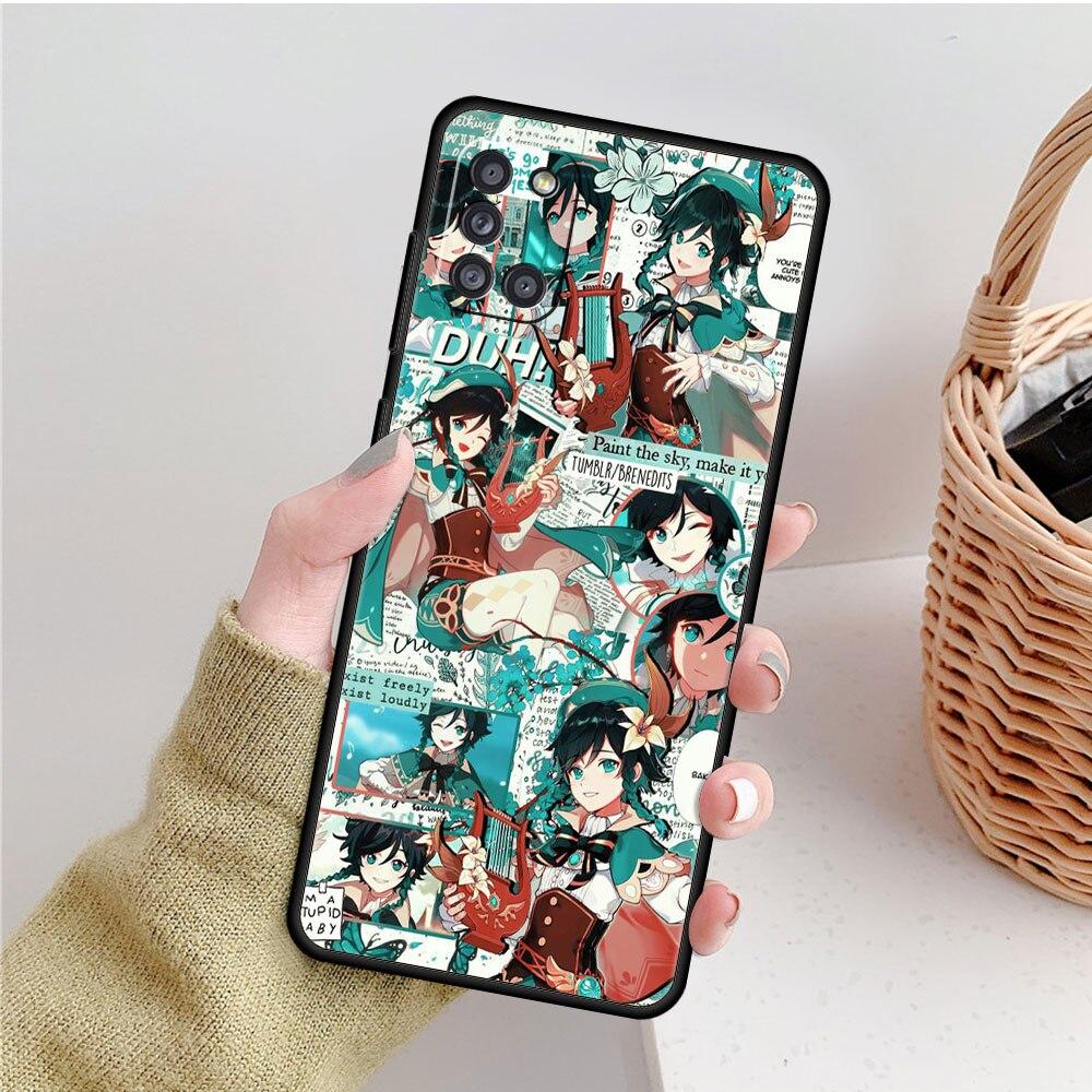 Luxusní Genshin Impact Anime pro Samsung Galaxy A51 A71 A52 A32 4G A41 A12 A02s A72 A21s A31 A23 A73 A03s A33 A52s Phone Funda
