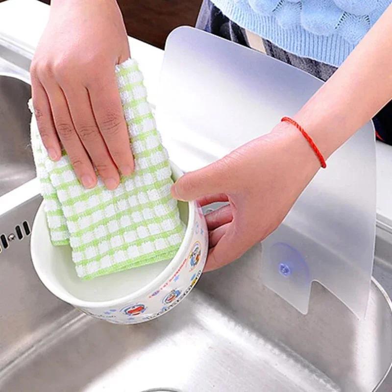 Kitchen Organizer Water Splash Guards with Sucker Waterproof Kitchen Accessiors Sink Wash Basin PVC Flaps White Color