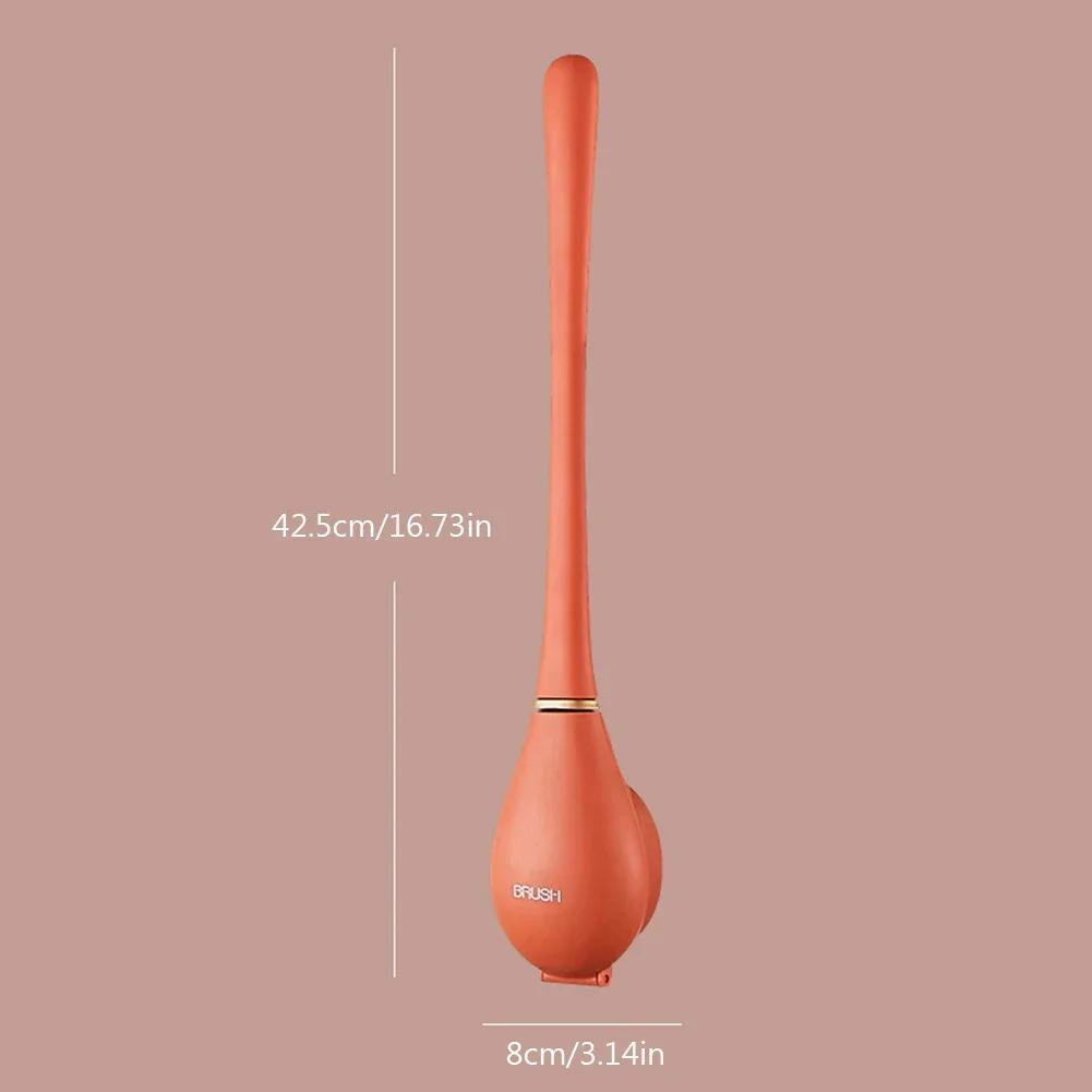 Modern Toilet Cleaning Brush&Holder Set Long Handle Silicone Toilet Brush Quick Drying Punchless Bathroom Accessories