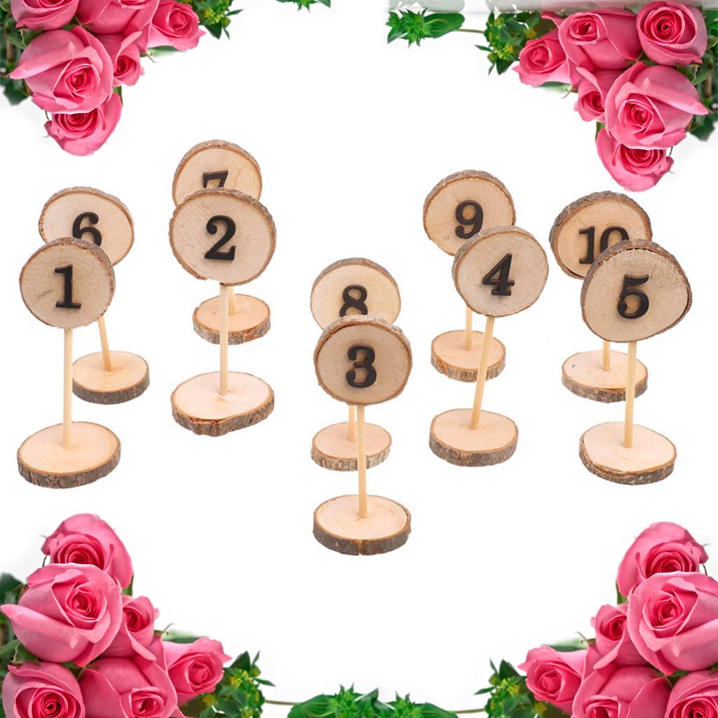 Wooden Craft Wedding Table Home Decor Rustic Hanging Ornament 1-10 Numbers DIY
