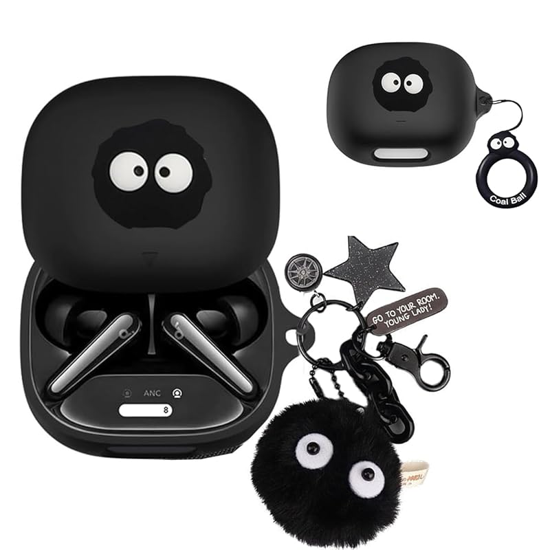 

For Anker Soundcore Liberty 4 Pro for case cover [RoBeKaU] Compatible with: Anker Pro cover Black silicone protective case 3D Can be charged while