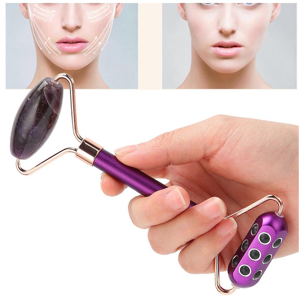Face Roller Massager Purple Jade Germanium Facial Skin Lifting Firming Beauty Tool