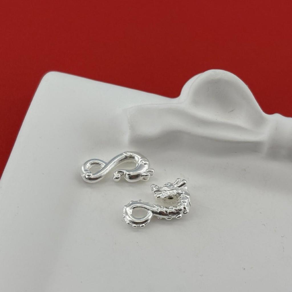 Sterling Silver Dragon and Phoenix Clasp for DIY String Bracelets and Anklets