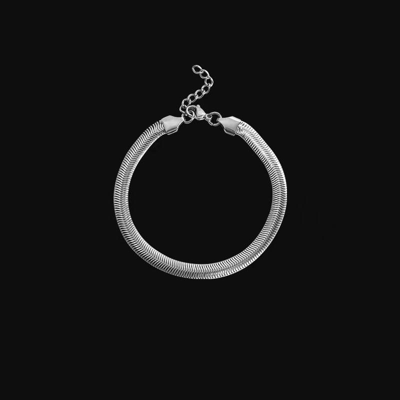 Stainless Steel 6mm Thick Snake Chain Bracelet For Men Women Punk Link Chain Vintage Bracelet