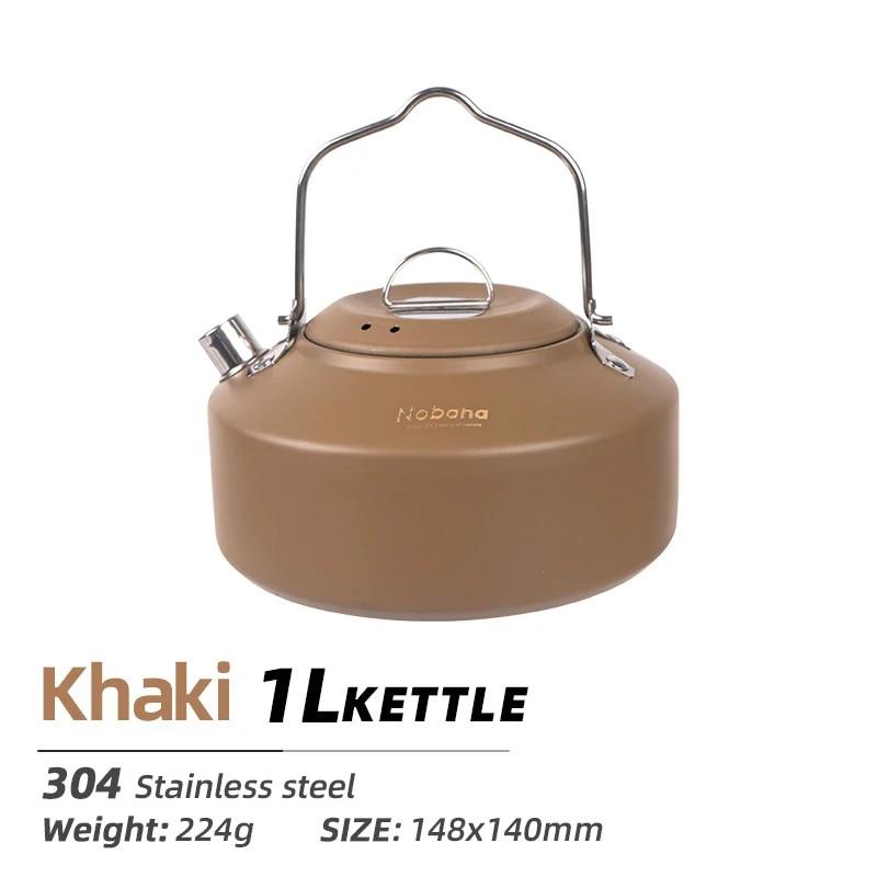 

Мини-чайник для кемпинга, 1 л, легкий чайник для чая, кофе, уличная посуда хаки