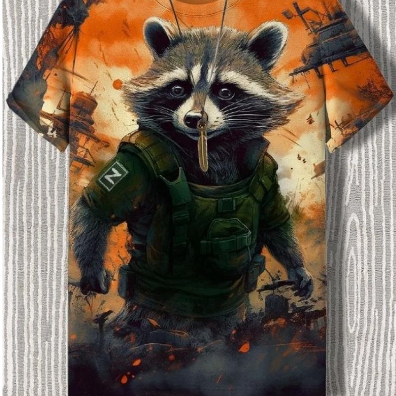 Maglietta da uomo in stile giapponese con grafica Samurai Cat, stampata in 3D, casual, a maniche corte, per esterni, abbigliamento da uomo oversize