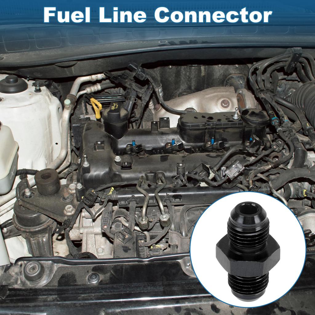 A ABSOPRO Female Flare Reducer Hose Fitting Adapter AN6 AN6 Fuel Line Connector Aluminum Black