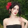Ancient Style Chinese Style Hair Clip Colorful Flower Hairpin  Photography Props