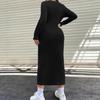 Dames Sexy Elegante Effen Jurk met Lange Mouwen - Grote Maten - Lente 2026 Collectie