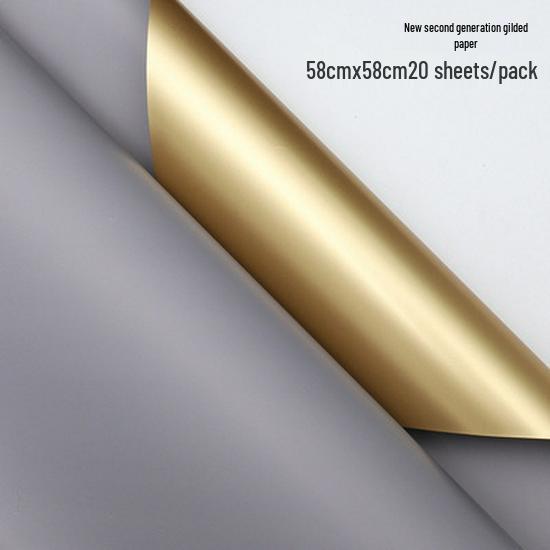 Elegancki dwukolorowy złoty papier do pakowania bukietów kwiatowych