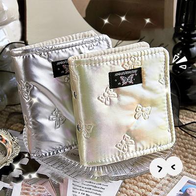 New Silver Bow Soft Shell Photocard Photo Album Binders Kpop Korea Idol Cards Book Family Pictures Album with 20pcs Inner Pages