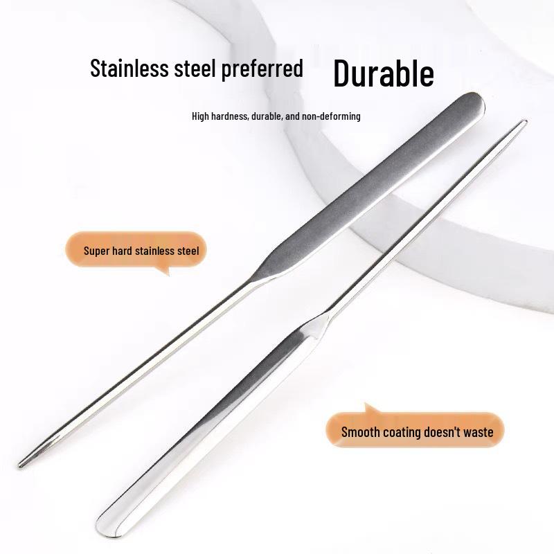 Stainless Steel Makeup Spatula for Mixing, Microblading, and Facial Scraping.