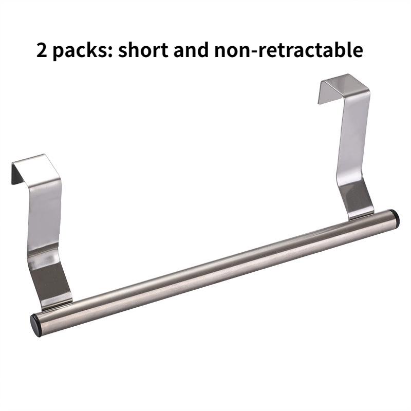 Creative Stainless Steel Single Pole Towel Rack No Punch Cabinet Door Back Rag Hanger Multi-purpose Bathroom Towel Bar