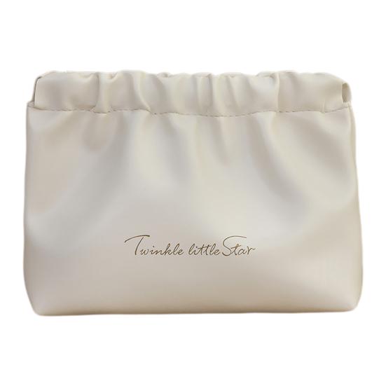 

Портативная косметичка, водонепроницаемая косметичка, без молнии, самозакрывающийся дорожный органайзер для кистей, помады, ежедневного использования, деловых поездок белый