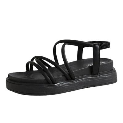 Flache Sandalen Damenschuhe Offene Zehen Rutschfeste Weiche Sandalen Damen Casual Römische Sandalen Damen Plateau Strandschuhe