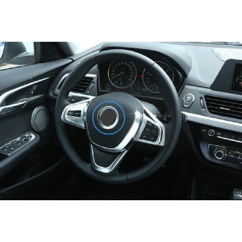 Matte Silver 2016-21 Car Steering Wheel Horn Ring Fit For BMW X1 F48 Cover Panel