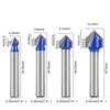 1/4inch 6mm Shank 90 Degree V Groove Template V-Groove V Grooving Router Bitit Carbide Milling Cutter Wood Drilling