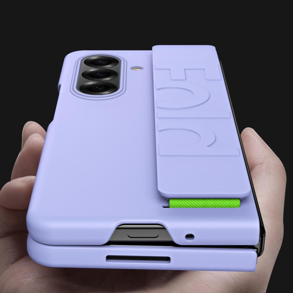 Original Elastic Wrist Hand Strap Case For Samsung Z Fold 8 7 6 5 4 3 Fold7 Fold8 Skin Feel Full Protective Hard Plastic Cover