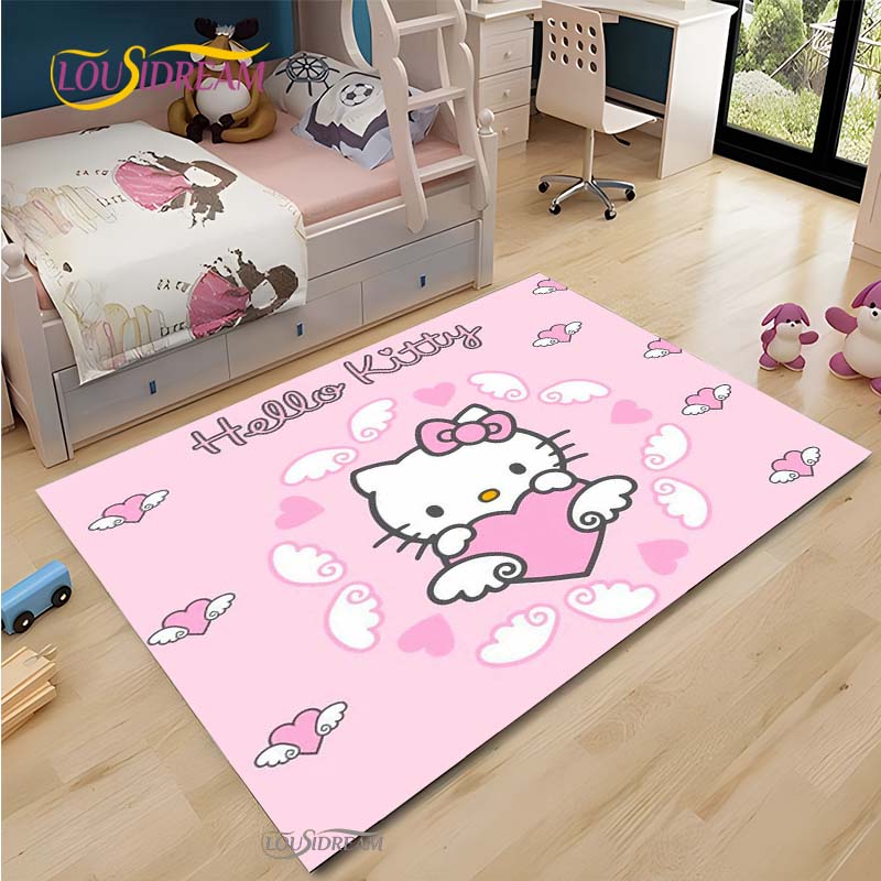 Hello Kitty kawaii Cartoon Anime Carpet for Living Room Bedroom Rug Kitchen Door Kids Un-slip Floor Mat Alfombra Birthday gift