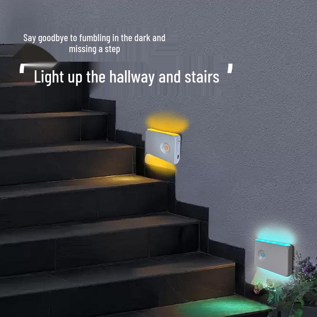 Wireless Magnetic LED Night Light with Human Infrared Sensor & Type-C Charging for Home Use