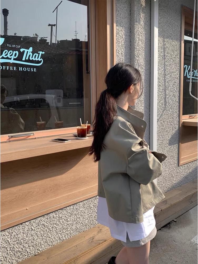 Women's Korean Chic Motorcycle Jacket: Versatile Zippered Long-Sleeve in Spring/Autumn Style