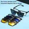 UV400 Protection Polarized Magnetic Clip On Sunglasses Cycling/Driving Sunglasses Set with Pouch 6 Iin 1 Clip Cycling Glasses