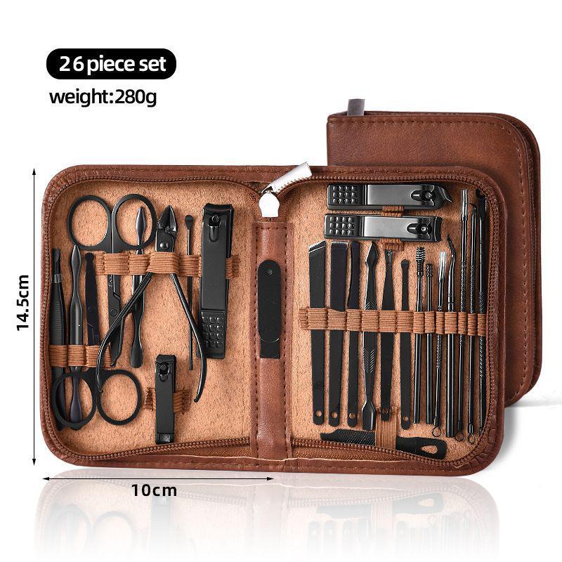 26-Piece High-Quality Manicure Set: Nail Clippers, Scissors, Nippers & Ear Pick Tools.