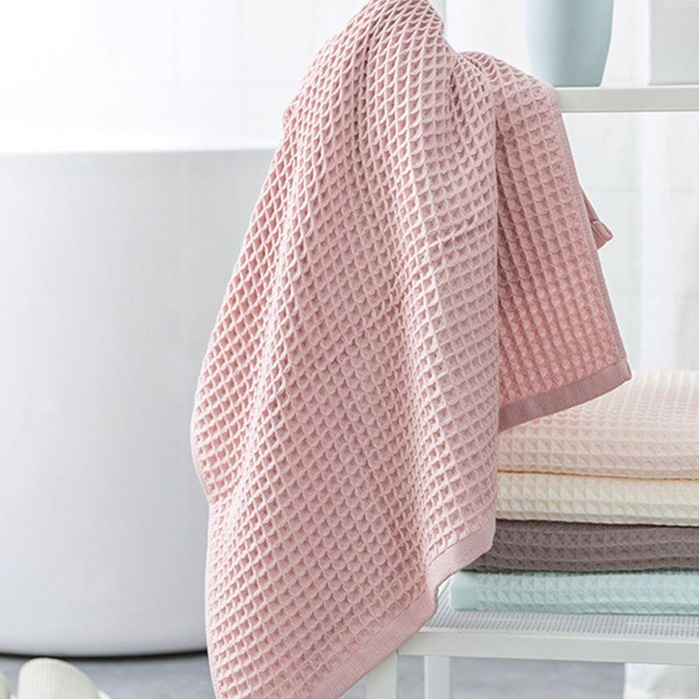 Fashion 70*140cm Cotton Waffle Bath Towel Color Soft Absorbent Wash Towels Home Cleaning Towel Honeycomb Mesh Towel Men Women Adult