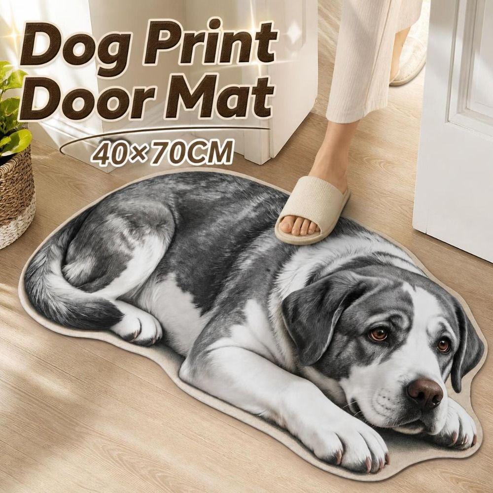 Diatomite Dog Print Door Mat Absorbent Pet Doormat Fun Animal Floor Rug Bathroom