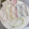 Bunte Perlenherz-Kette Umhänge-Handystrap - Verlustsicher, Passt für alle Hüllen