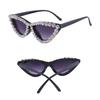 Cat'S Eye Frame Rhinestone Decoration Sunglasses Sun-Protective Photos Decoration Travel Sunglasses Outdoor Black Shades Glasses
