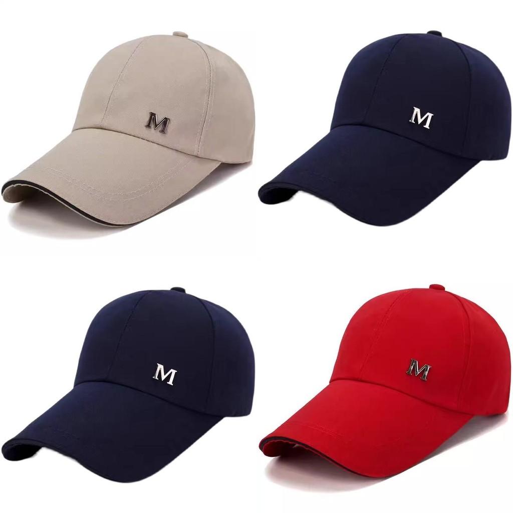 M Letters Embroidery Men Large Brimmed Baseball Caps Outdoor Sun Protection