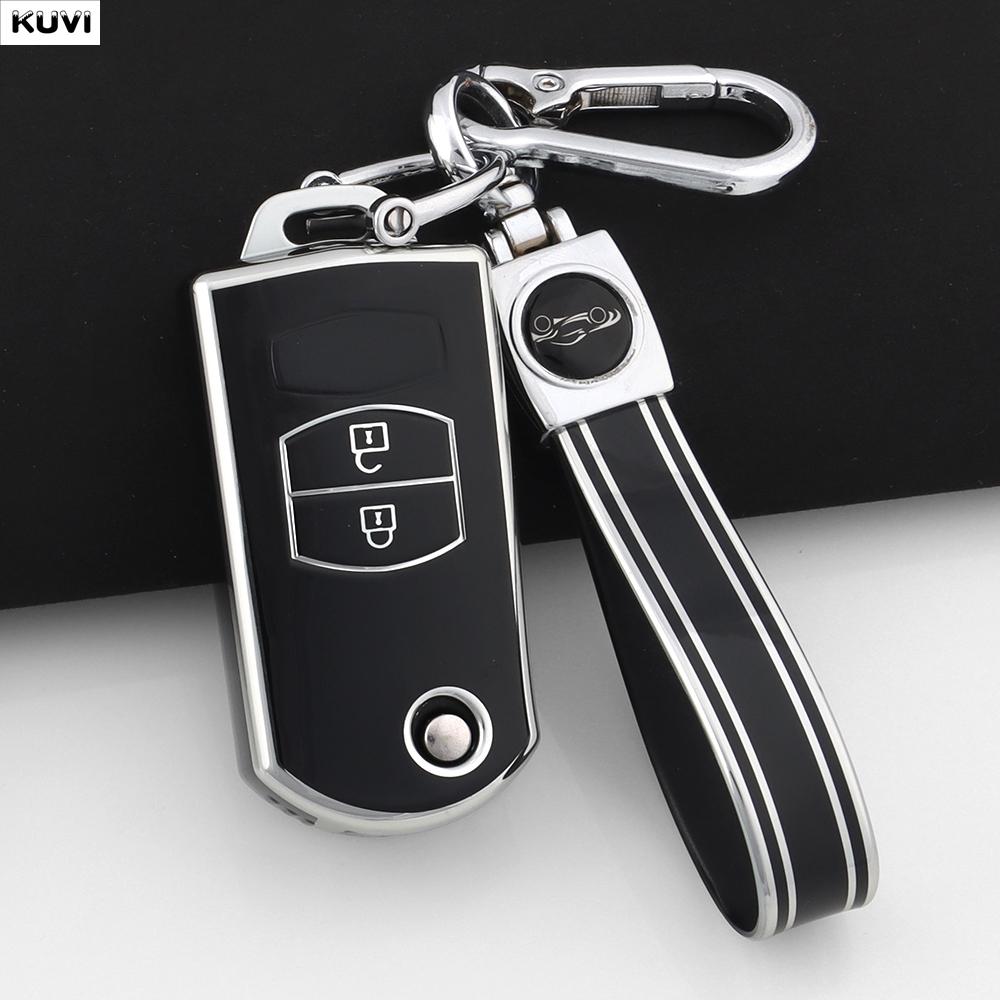 2 3 Knappar Tpu Bilnyckel Fällbar Nyckelring Fodral Skal Nyckelringsskydd För Mazda 2 3 5 6 Cx7 Cx9 Rx8 Mx5 Mpv Demio