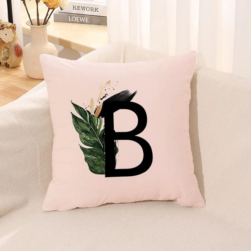 Letter Printed Pillow Case, Living Room Sofa, Office Seat Cushion Cover, Bedroom Dormitory Bedside Home Decoration Pillow Case