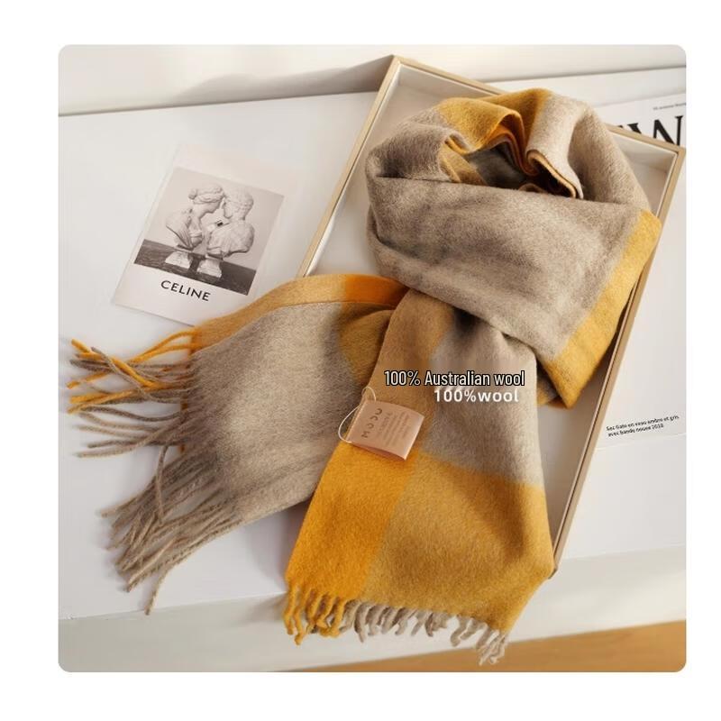 Австралийский шерстяной шарф в клетку