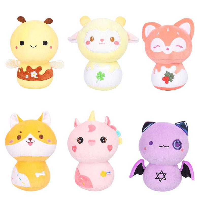 Adorable Mushroom Animal Plush Toy Cute Bee, Bat, Fox, Lamb Home Decor