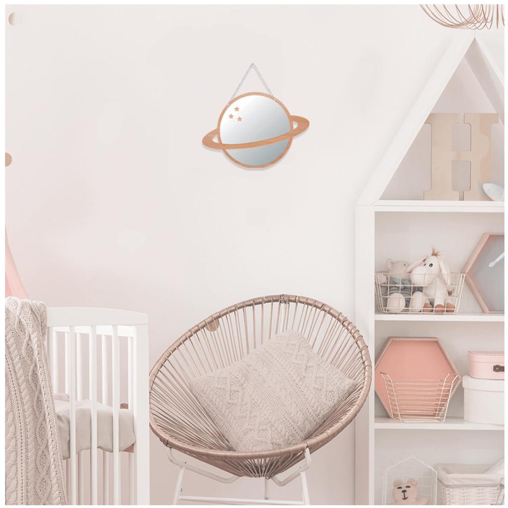 Les Trésors De Lily [A0726] - Small Decorative Wooden Mirror 'Planète' - 15 Cm