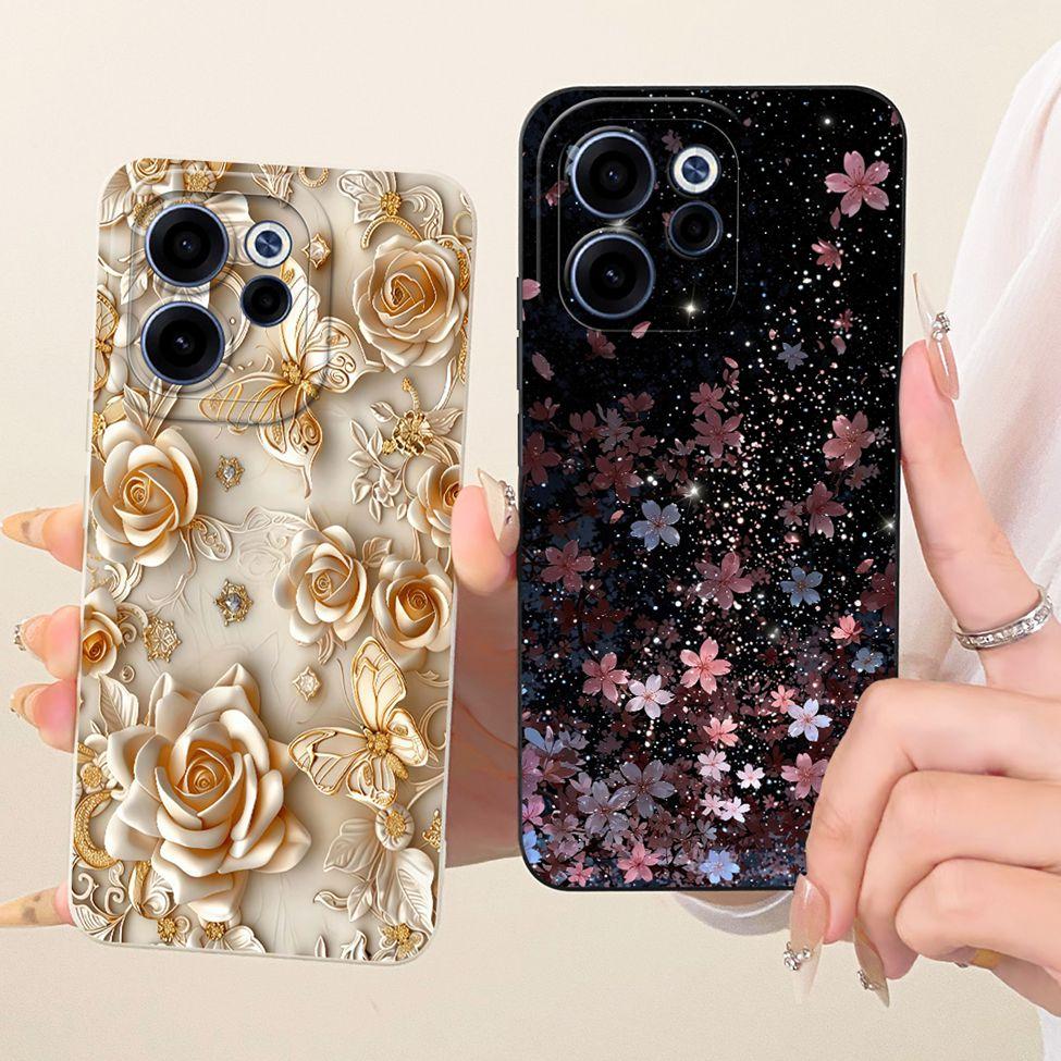 For Oppo CPH2801 Phone Case For Oppo Reno 15F Casing Silicone Luxury Fashion Flowers Kawaii Cute Painted Cover For Oppo Reno15 F